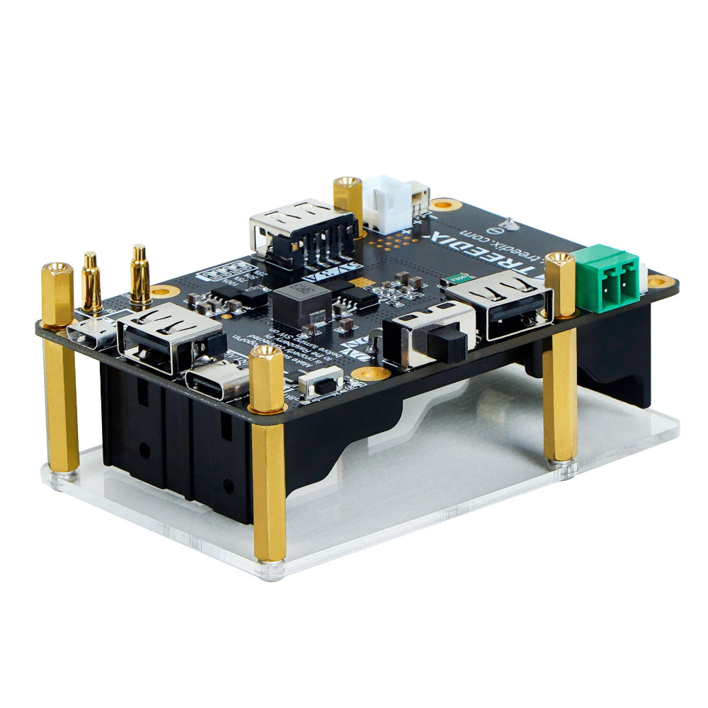 5V Uninterruptible Power Supply for Raspberry Pi，Simultaneous Charge & Output, Provides Power Supply via Pogo Pins, High-Power Boost Circuit Compatible with Raspberry Pi zero/2B/3B/3B+/4B