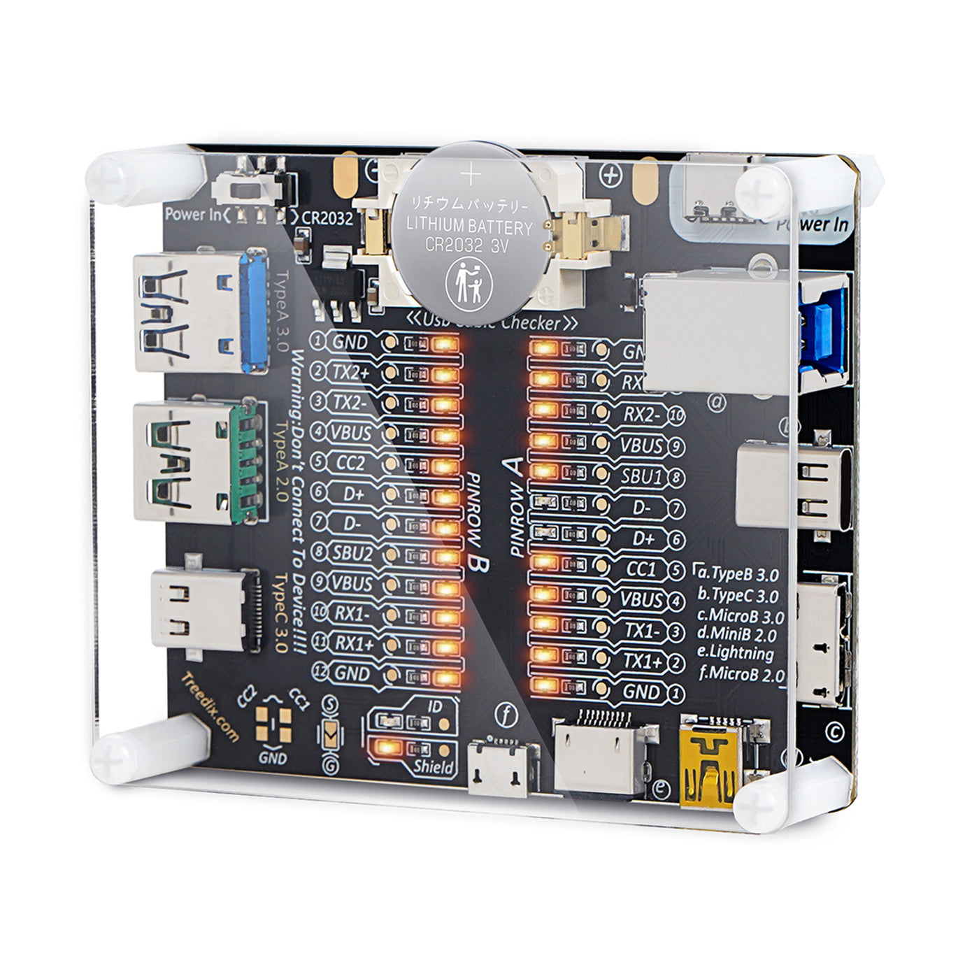 USB Cable Tester Board USB Cable Checker Data Wire Charging Test Data Line Type-C Micro Type A Type B