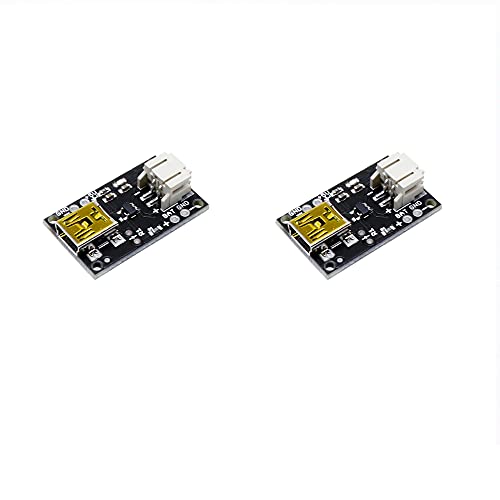 2pcsUSB LiPo Battery Charger Board with Battery Protection JST Socket with LED Indicator Charging Rate Adjustable Automatic Power-Down Thermal Regulation