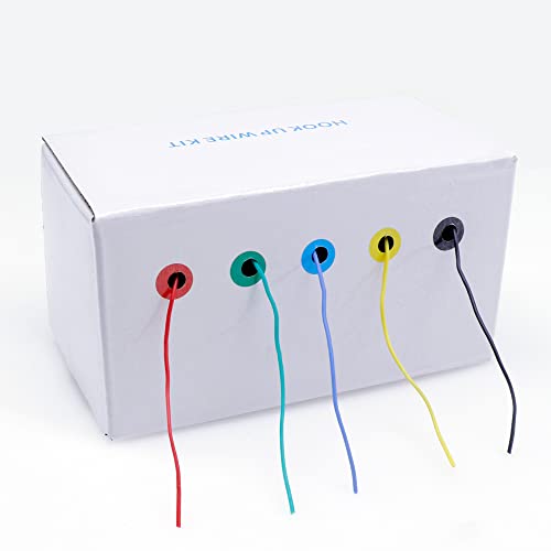 5pcs Silicone Electrical Wire Cable Hookup Wires Kit Stranded Tinned Copper Wire Flexible and Soft 5 Colors for DIY