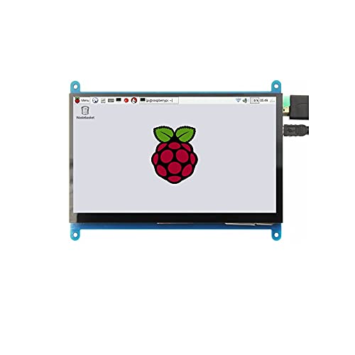 Treedix Monitor LCD HDMI da 7 pollici con Touch Screen Capacitivo, 1024x600, compatibile con Raspberry Pi 4/3, Banana Pi/Pro, Windows 10/8/7