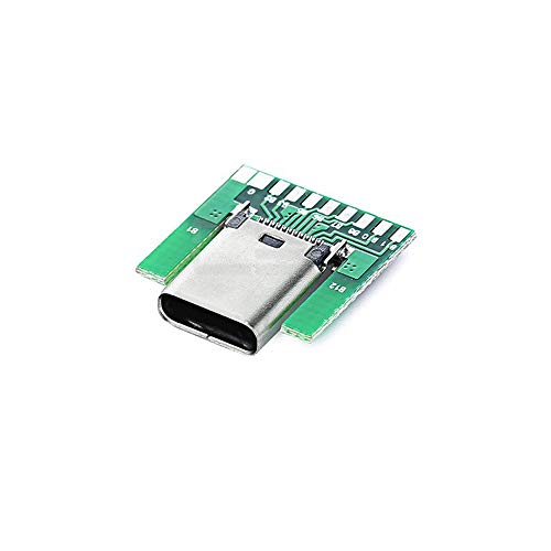 Treedix DIY - Carte de test pour connecteur femelle USB 3.1 Type C 24 broches, type SMT avec circuit imprimé (femelle)