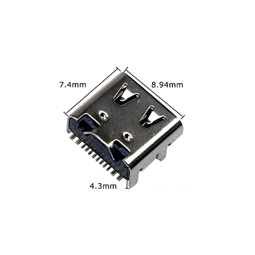 Treedix 20 Stk. USB Typ C 3.1 Buchse Anschluss Port 16-Pin Ersatzadapter für Datenübertragung und Laden