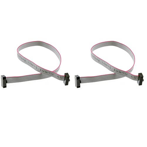 Treedix 2 Stk. IDC Flachbandkabel JTAG-Kabel, 2,54/1,27 mm Rastermaß, 2-reihig, 10-polig, Buchse auf Buchse, SWD-Kabel, Länge 150 mm für JTAG/ISP-Verbindungen