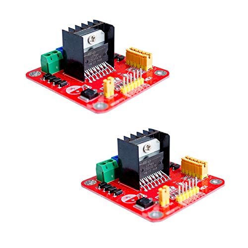 Treedix 2個 L298N モーター ドライブ ボード デュアル H ブリッジ モーター ドライブ モジュール Arduino ボード DC ステッピング モーター ロボット スマート カーと互換性あり