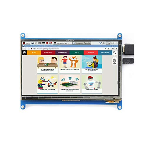 Monitor LCD con pantalla táctil capacitiva Treedix de 7 pulgadas, módulo HDMI 1024x600, compatible con Raspberry Pi 3B+/4B