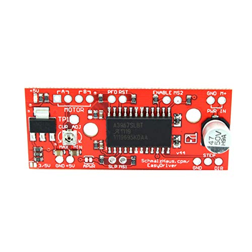 Treedix EasyDriver Shield stappenmotordriver met enkelvoudige pinheaders, compatibel met Arduino