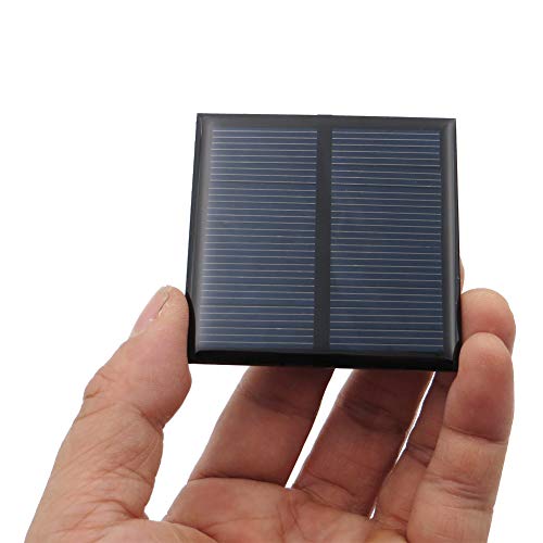 Treedix Panel Solar de Polisilicio, Cargador de Batería de Célula Solar con Pegamento, Kit de Módulo de Panel Solar Pequeño para Proyectos DIY, Silicio Policristalino