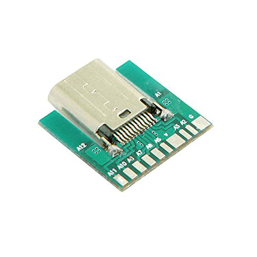 Treedix DIY - Carte de test pour connecteur femelle USB 3.1 Type C 24 broches, type SMT avec circuit imprimé (femelle)