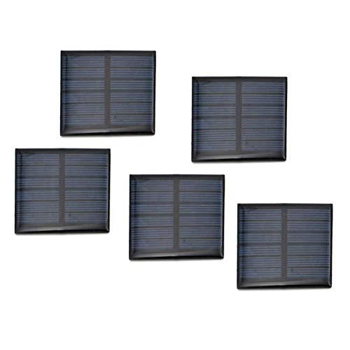 Treedix 5 pezzi Pannello solare in polisilicio 3V 120mA 150mA, cella solare adesiva, caricabatterie, kit modulo mini pannello solare per prodotti fai-da-te, silicio policristallino incapsulato in resina impermeabile