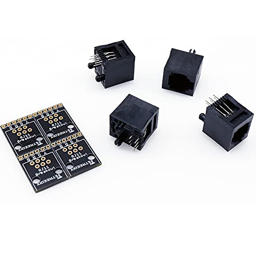 Kit de conector RJ45 RJ11 de 8 pines (8P8C) y placa de conexión Treedix, compatible con Ethernet, DMX-512, RS-485, RS-422 y RS-232 (sin ensamblar)