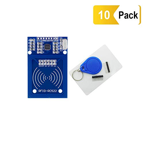 Treedix Kit RFID RC522, modulo sensore scheda IC RF RC522 + scheda vergine S50 + portachiavi, compatibile con Arduino e Raspberry Pi (5 pezzi)