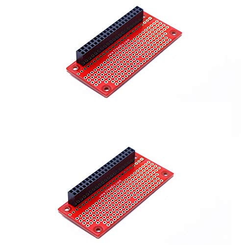 Treedix Raspberry Pi Zero 対応 2個 GPIO プロトボード ブレッドボード HAT メスピンコネクタ付き PCB プロトタイピングボード （未溶接）