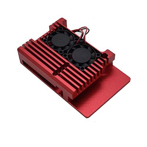 Boîtier en aluminium Treedix avec ventilateur et rubans thermiques, compatible avec Raspberry Pi 4 Modèle B/Pi 4B