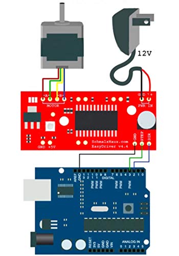 Treedix EasyDriver Shield stappenmotordriver met enkelvoudige pinheaders, compatibel met Arduino