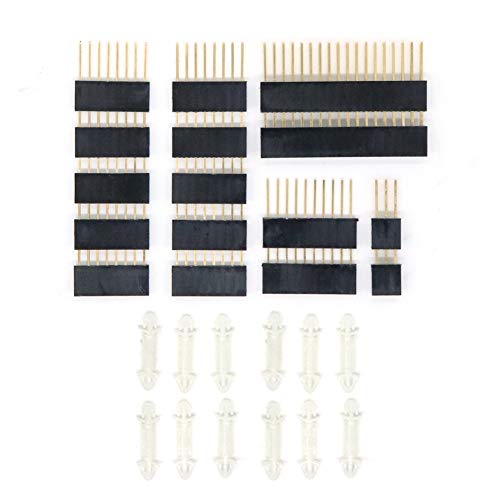 Treedix 2 Sets Stapelbare Stiftleisten-Kit, stapelbare Buchsenleisten, kompatibel mit Arduino Mega 2560 (insgesamt 28 Stück)