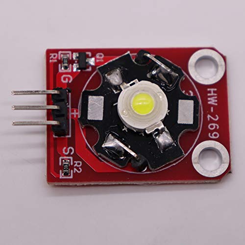 Treedix Lot de 5 modules LED haute puissance DIY 3W 180~210lm 6000~7000K Blanc compatibles avec Arduino (fonctionne avec les cartes Arduino officielles).