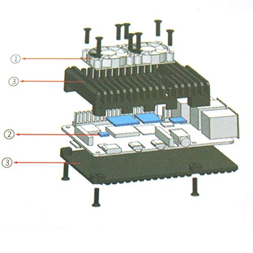 Boîtier en aluminium Treedix avec ventilateur et rubans thermiques, compatible avec Raspberry Pi 4 Modèle B/Pi 4B