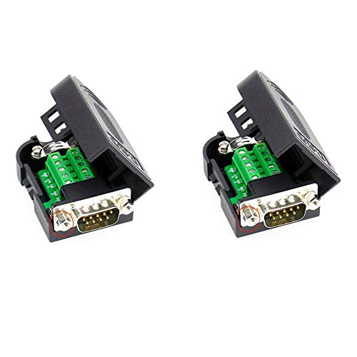 Treedix 2 piezas Módulo de señal de conector de terminal DB9, adaptador serie RS232 RS485 RS422 de 9 pines (2 piezas, adaptador hembra)
