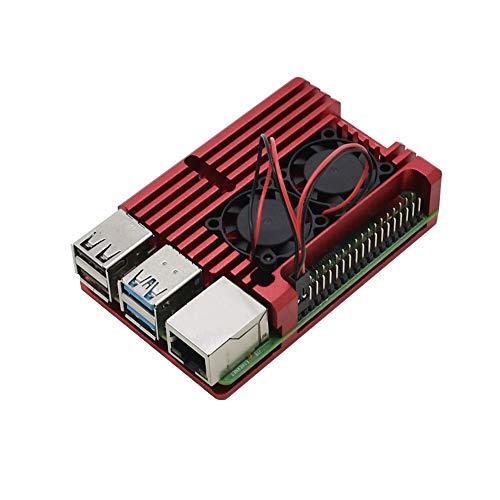 Treedix 冷却メタルケース Pi 4 対応、デュアルファンヒートシンク付きアルミニウム合金アーマーケース Raspberry Pi 4 モデル/Pi 4B 対応