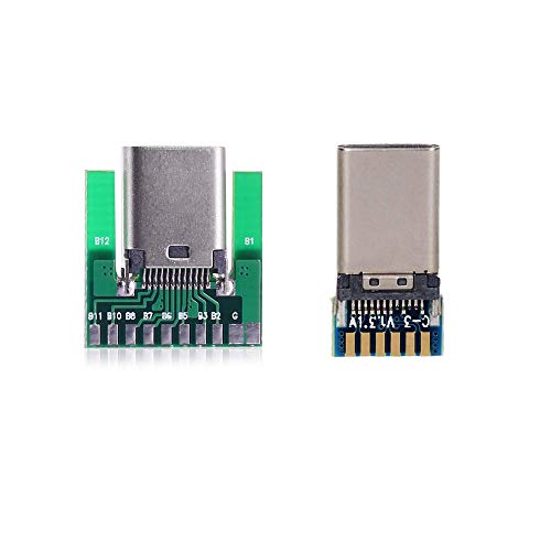 Treedix DIY - Carte de test pour connecteur femelle USB 3.1 Type C 24 broches, type SMT avec circuit imprimé (femelle)