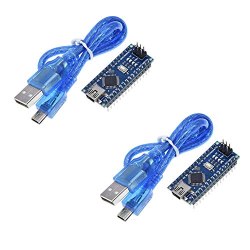 Treedix 2 Stk. ATmega328P Mikrocontroller-Modulboard, kompatibel mit Arduino Mini Nano Board V3.0 Projekten
