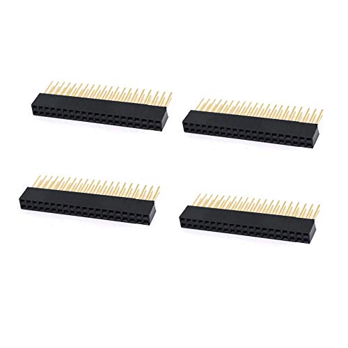 Treedix - Conector hembra de apilamiento de 2 x 20 pines, compatible con Raspberry Pi (paquete de 4)