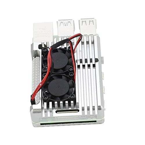 Boîtier en aluminium Treedix avec ventilateur et rubans thermiques, compatible avec Raspberry Pi 4 Modèle B/Pi 4B