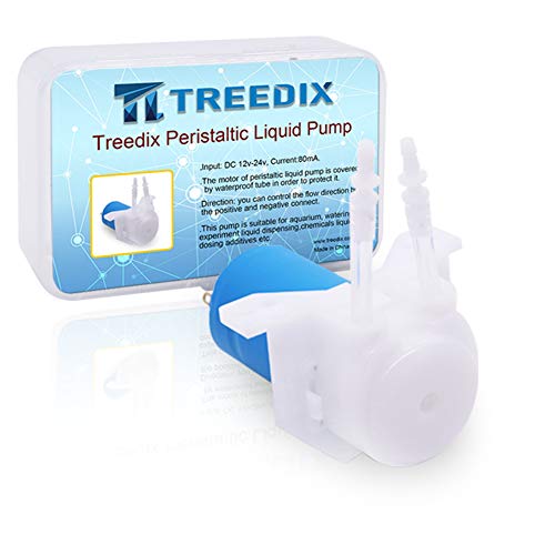 Tête de pompe péristaltique doseuse Treedix DC 12V-24V avec raccord de tuyau, compatible avec Arduino, aquarium, laboratoire et analyse