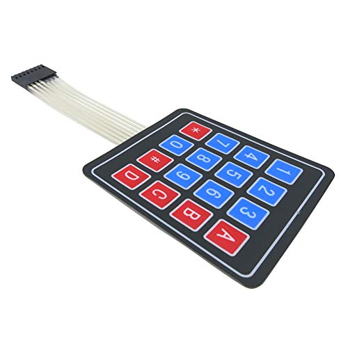 Treedix 5 piezas Teclado matricial de membrana 4x4, 16 teclas, interruptor de membrana matricial, compatible con Arduino, AVR y PIC