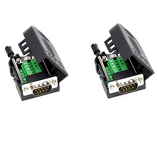 Treedix 2 Stk. Terminal-Anschluss Signalmodul DB9-Anschluss Terminal RS232 RS485 RS422 Serieller Adapter 9-polig (2 Stk. Buchsen-Adapter)