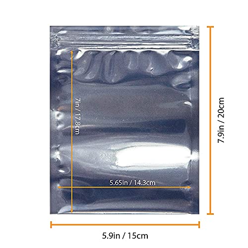 Treedix 50 sachets antistatiques refermables, sachets de protection plats à ouverture facile pour appareils électroniques, cartes mères, disques durs, bandes LED et circuits imprimés (15x20 cm)