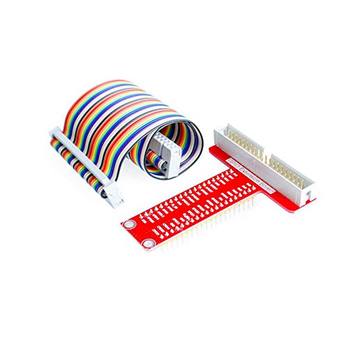 Kit di espansione GPIO Breakout Treedix compatibile con Raspberry Pi, scheda di espansione tipo T, cavo a nastro arcobaleno femmina-maschio