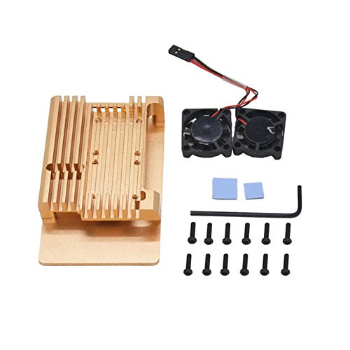 Boîtier en aluminium Treedix avec ventilateur et rubans thermiques, compatible avec Raspberry Pi 4 Modèle B/Pi 4B