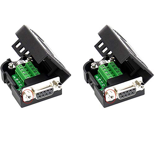 Treedix 2 Stk. Terminal-Anschluss Signalmodul DB9-Anschluss Terminal RS232 RS485 RS422 Serieller Adapter 9-polig (2 Stk. Buchsen-Adapter)