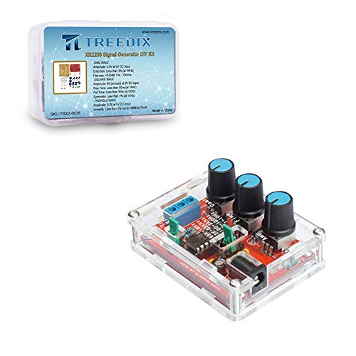 Kit DIY Générateur de signaux Treedix XR2206, sortie sinus/triangle/carré, fréquence réglable 1Hz-1MHz, générateur de signaux de fonction haute précision avec boîtier en acrylique