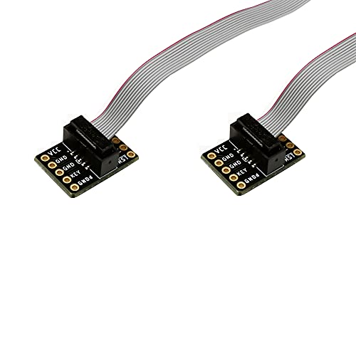 Treedix 2 piezas Adaptador de placa de conexión JTAG, convertidor SWD, placa de depuración JTAG con conector IDC hembra a hembra de 10 pines de paso 1,27/2,54 mm y cable puente plano flexible gris de 200 mm para J-Link