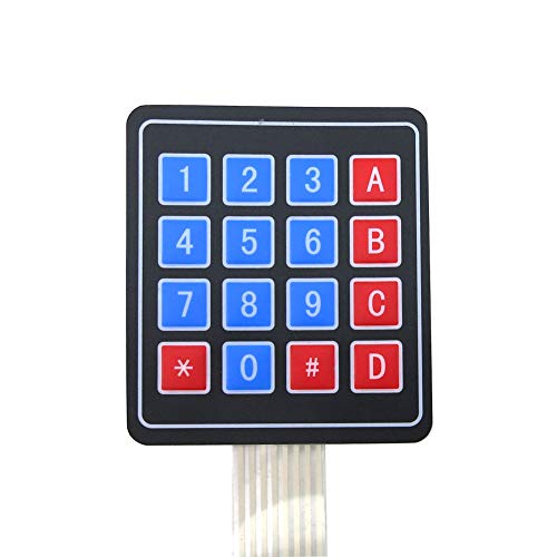 Treedix 5 piezas Teclado matricial de membrana 4x4, 16 teclas, interruptor de membrana matricial, compatible con Arduino, AVR y PIC