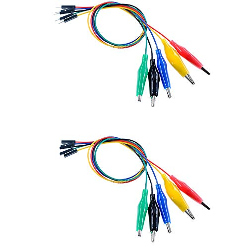 10pcs 12inch Alligator Clip to Breadboard Jumper Wires Test Lead, Alligator to Male and Female Jumpers for Arduino,Breadboard,Raspberry Pi（5 Male＋5 Female）