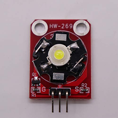 Treedix Lot de 5 modules LED haute puissance DIY 3W 180~210lm 6000~7000K Blanc compatibles avec Arduino (fonctionne avec les cartes Arduino officielles).