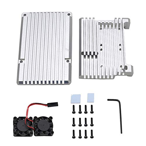 Boîtier en aluminium Treedix avec ventilateur et rubans thermiques, compatible avec Raspberry Pi 4 Modèle B/Pi 4B