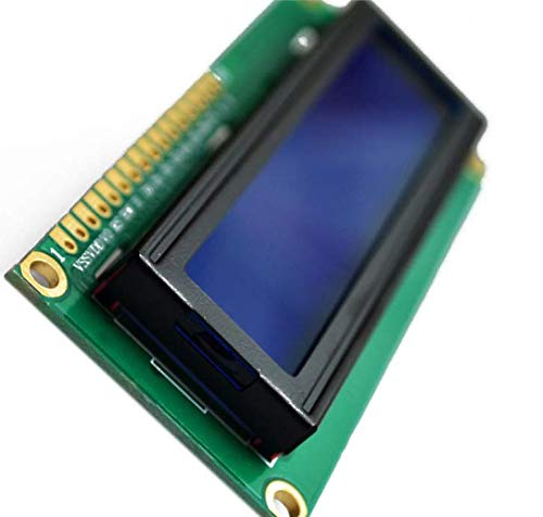 Treedix HD44780 1602 LCD-Displaymodul DC 5V 16x2 Zeichen LCD Weiß auf Blau Hintergrundbeleuchtung + IIC I2C Modul Schnittstellenadapter kompatibel mit Arduino Uno Raspberry Pi