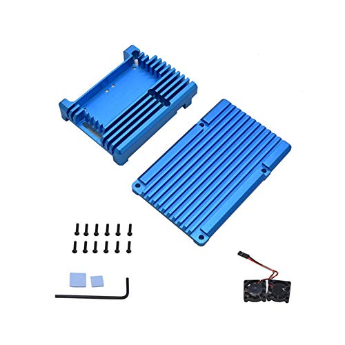 Boîtier en aluminium Treedix avec ventilateur et rubans thermiques, compatible avec Raspberry Pi 4 Modèle B/Pi 4B