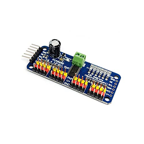 Treedix Modulo driver PWM/servomotore a 16 canali PCA9685 compatibile con Arduino, IIC