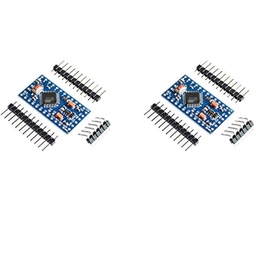 Treedix 2 pz PRO Mini Atmega328P-AU 5V/16MHz Scheda di Sviluppo Microcontrollore con Bootloader e Pin Header Compatibile con Arduino