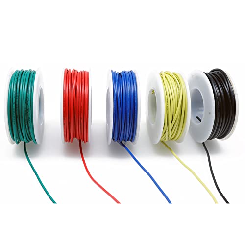 Solder Copper Hookup Wire Wrapping Jumper Wire Core Tinned PVC Coated Tin Plated 105 Celsius Cable Roll