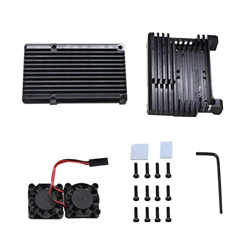Boîtier en aluminium Treedix avec ventilateur et rubans thermiques, compatible avec Raspberry Pi 4 Modèle B/Pi 4B