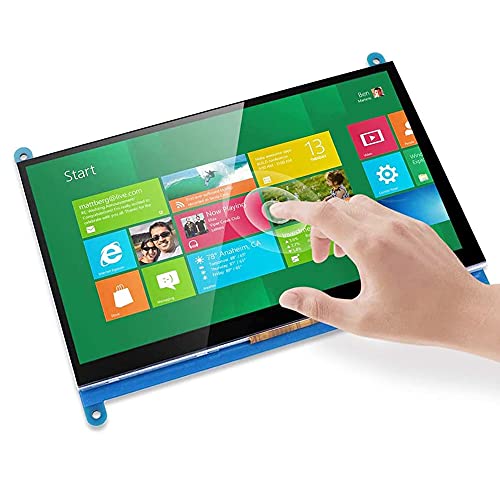 Treedix Monitor LCD HDMI da 7 pollici con Touch Screen Capacitivo, 1024x600, compatibile con Raspberry Pi 4/3, Banana Pi/Pro, Windows 10/8/7