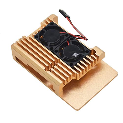 Boîtier en aluminium Treedix avec ventilateur et rubans thermiques, compatible avec Raspberry Pi 4 Modèle B/Pi 4B