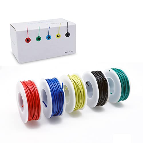 Solder Copper Hookup Wire Wrapping Jumper Wire Core Tinned PVC Coated Tin Plated 105 Celsius Cable Roll